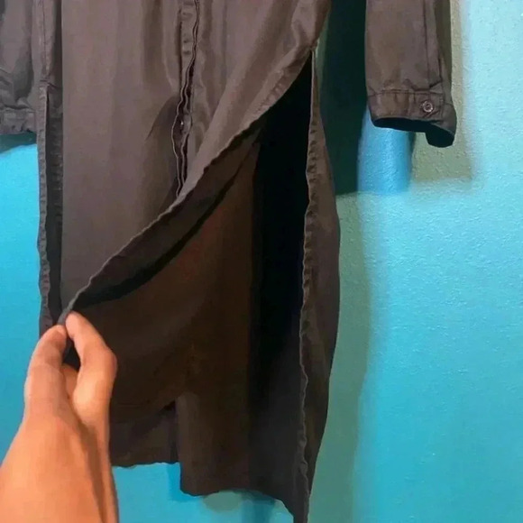 Zara Black Button Down Long Sleeve Collared Shirt Dress - Picture 4 of 6